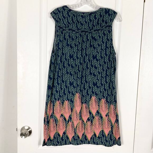 New WHITE STUFF Dress UK14/US10 Tunic Collarless Sleeveless Button Neck Bohemian - Picture 3 of 13